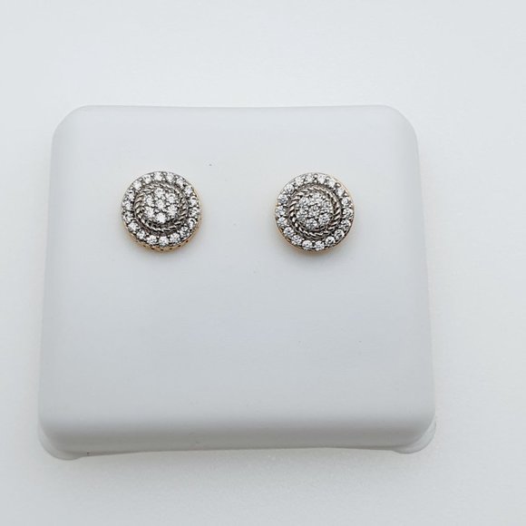 14K Gold Plated Cubic Zircon Earrings, INUS1BR143 - Picture 5 of 9